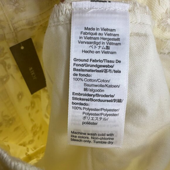 J Crew Eyelet Billie Demi Boot Crop Jeans 31 Floral High Rise Womens Cream AL874 - Picture 14 of 14